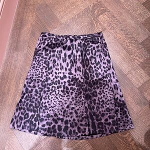 Leopard Print Purple Skirt